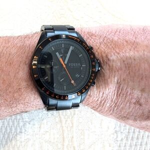 Blacked-out Fossil watch